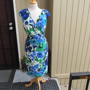 #671  NEW WOMAN'S FLORAL PRINT DRESS BY RALPH LAUREN  (SIZE 14W)